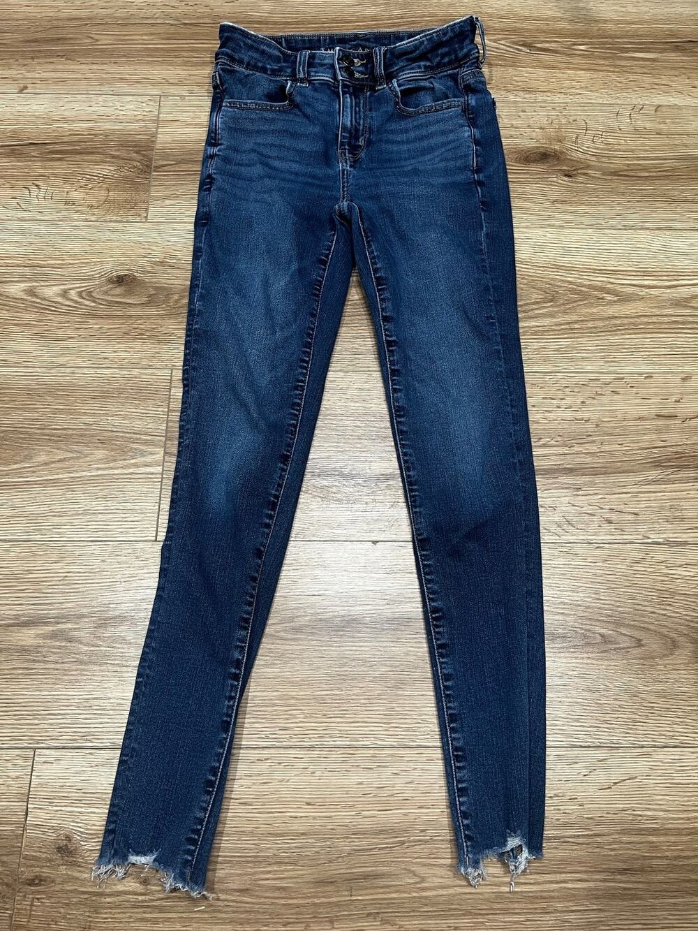 American Eagle Womens Jeans Size 4 Blue Denim Next Level Stretch Skinny (A97)